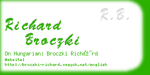 richard broczki business card